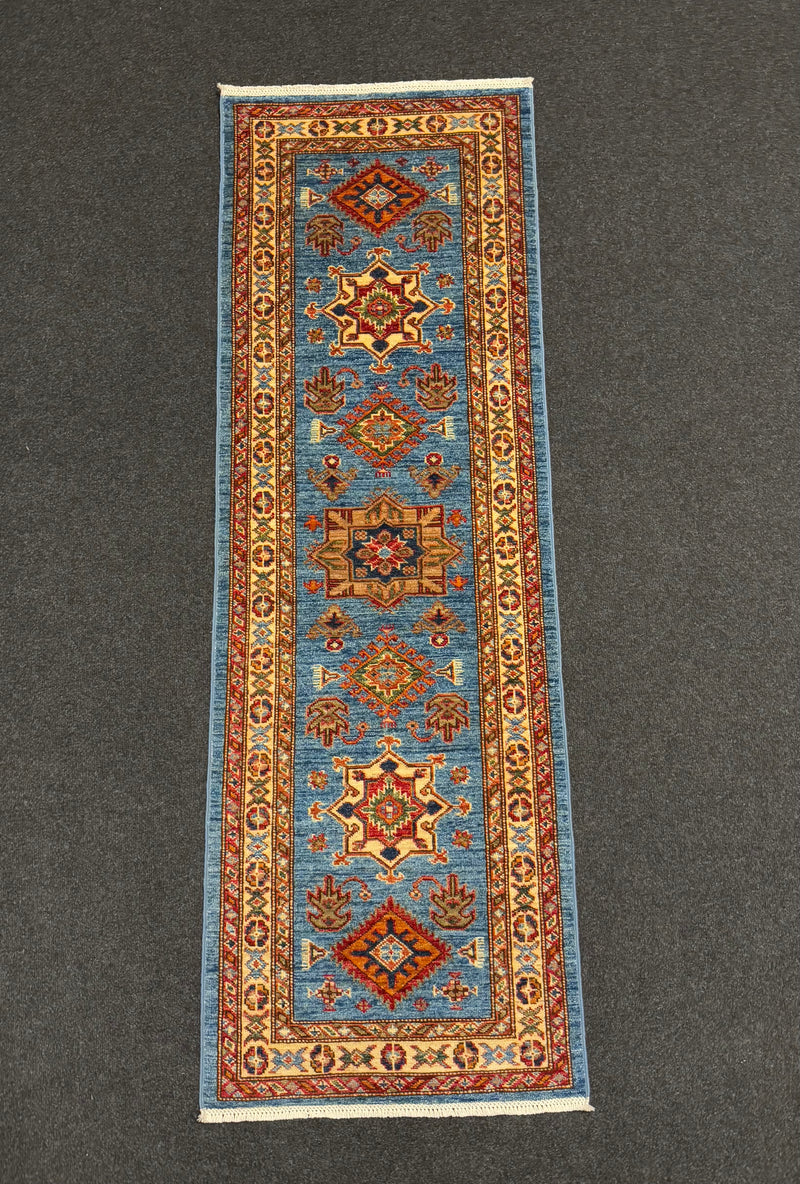 Handknuten fine Kazak‑matta — 188× 60 cm