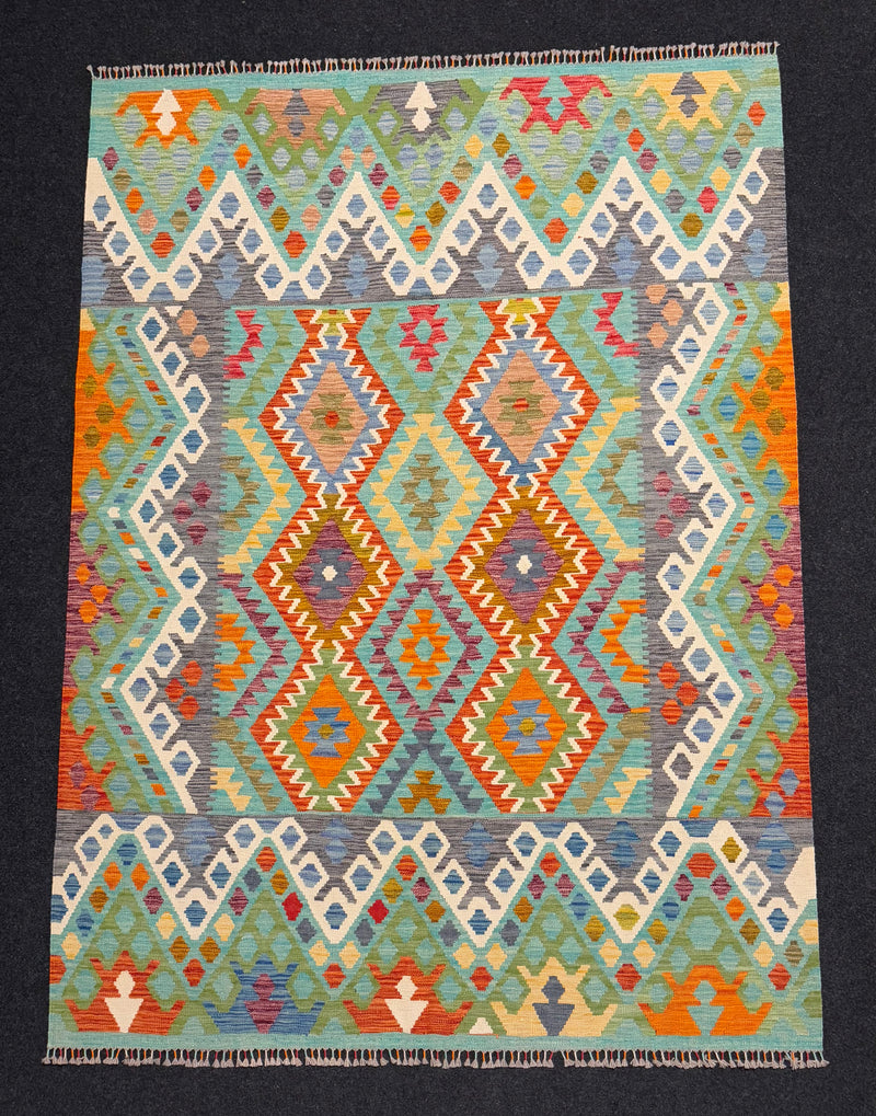 Handvävd Ull kelimmatta - 244 x 175 cm