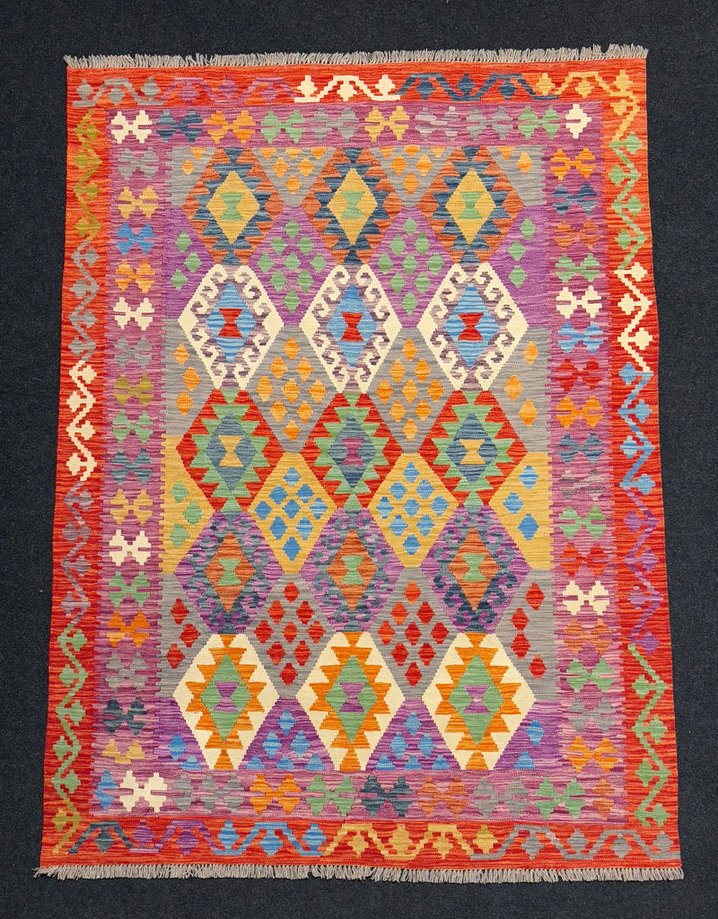 Handvävd Ull kelimmatta - 243 x 175 cm