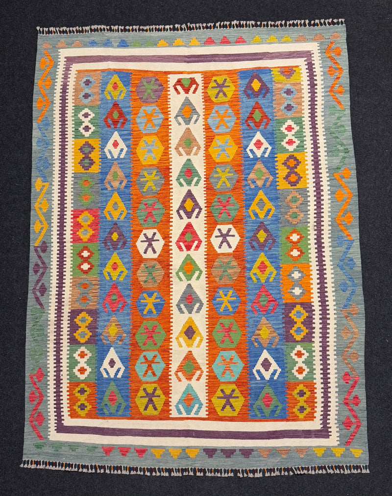 Handvävd Ull kelimmatta - 242 x 176 cm