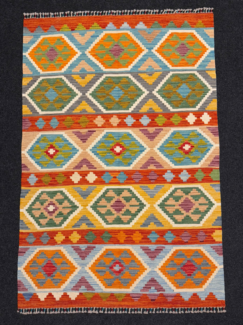 Handvävd Ull kelimmatta - 180 x 120 cm