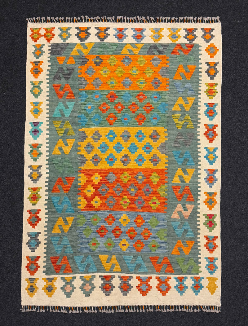 Handvävd Ull kelimmatta - 180 x 124 cm