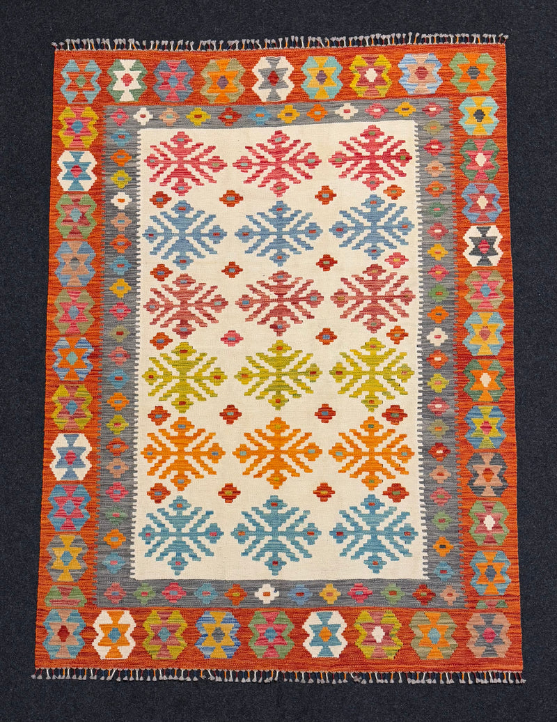 Handvävd Ull kelimmatta - 200 x 147 cm