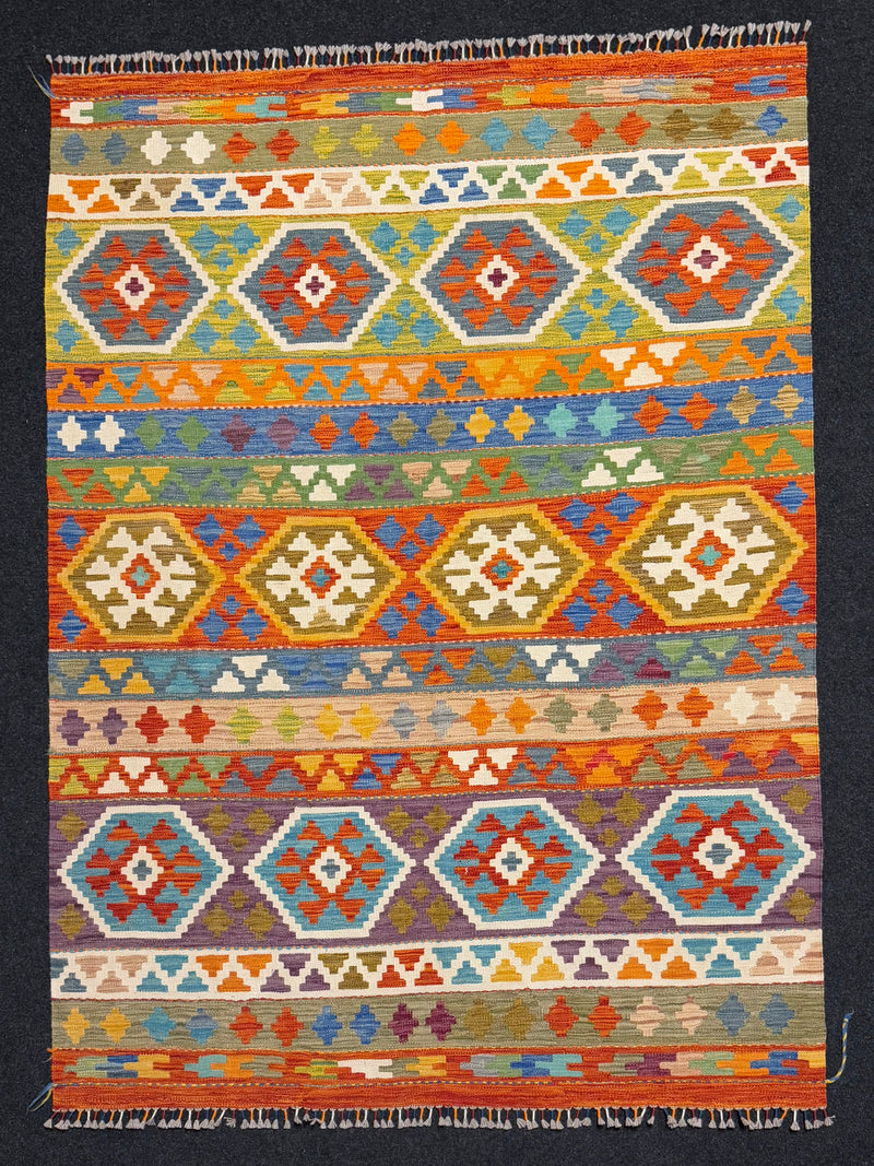 Handvävd Ull kelimmatta - 201 x 148 cm