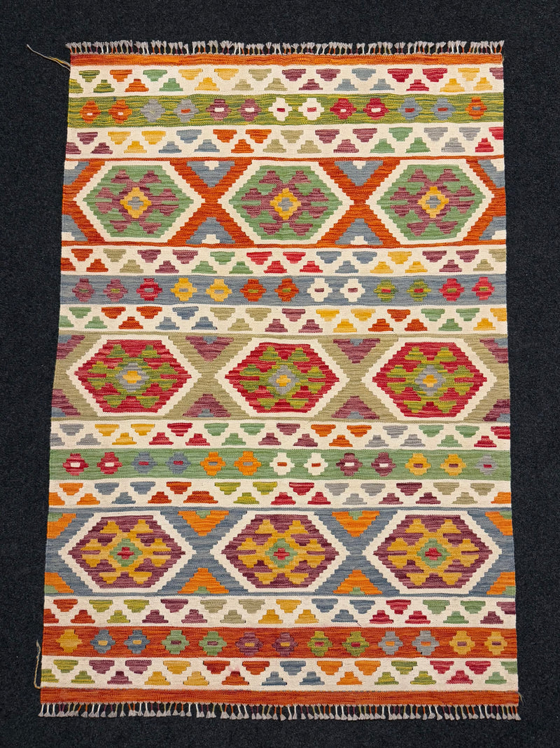 Handvävd Ull kelimmatta - 186 x 127 cm