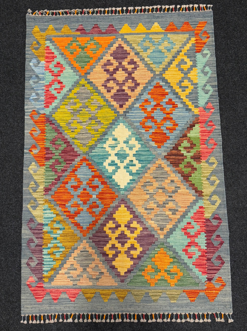 Handvävd Ull kelimmatta - 125 x 82 cm