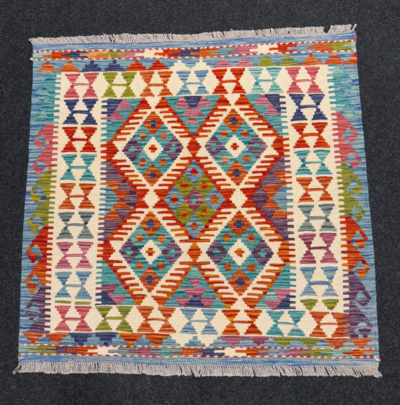 Handvävd Ull kelimmatta - 95 x 98 cm