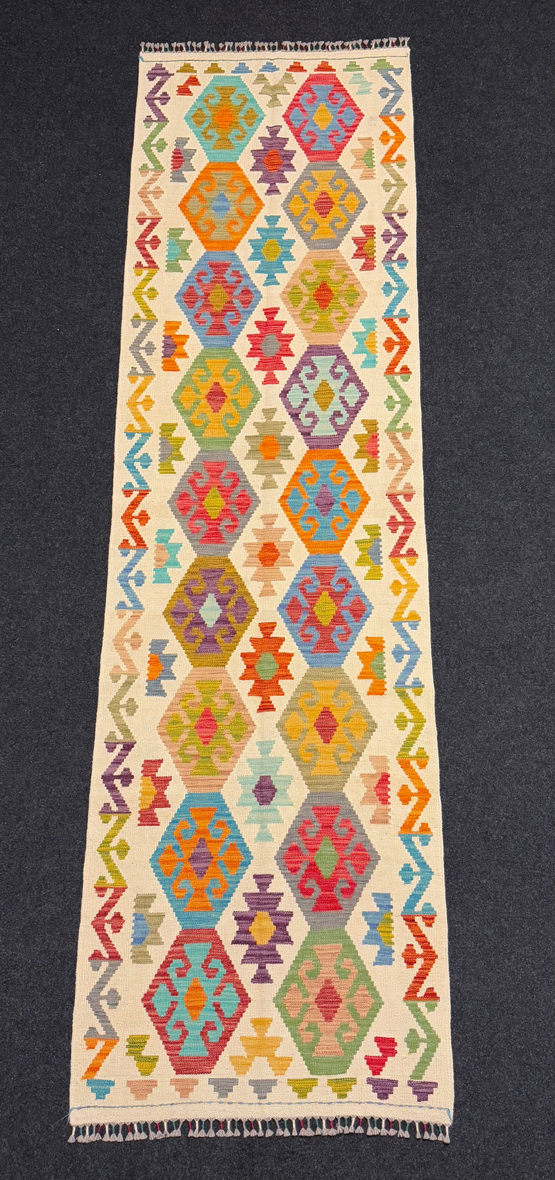 Handvävd Ull kelimmatta - 297 x 81 cm