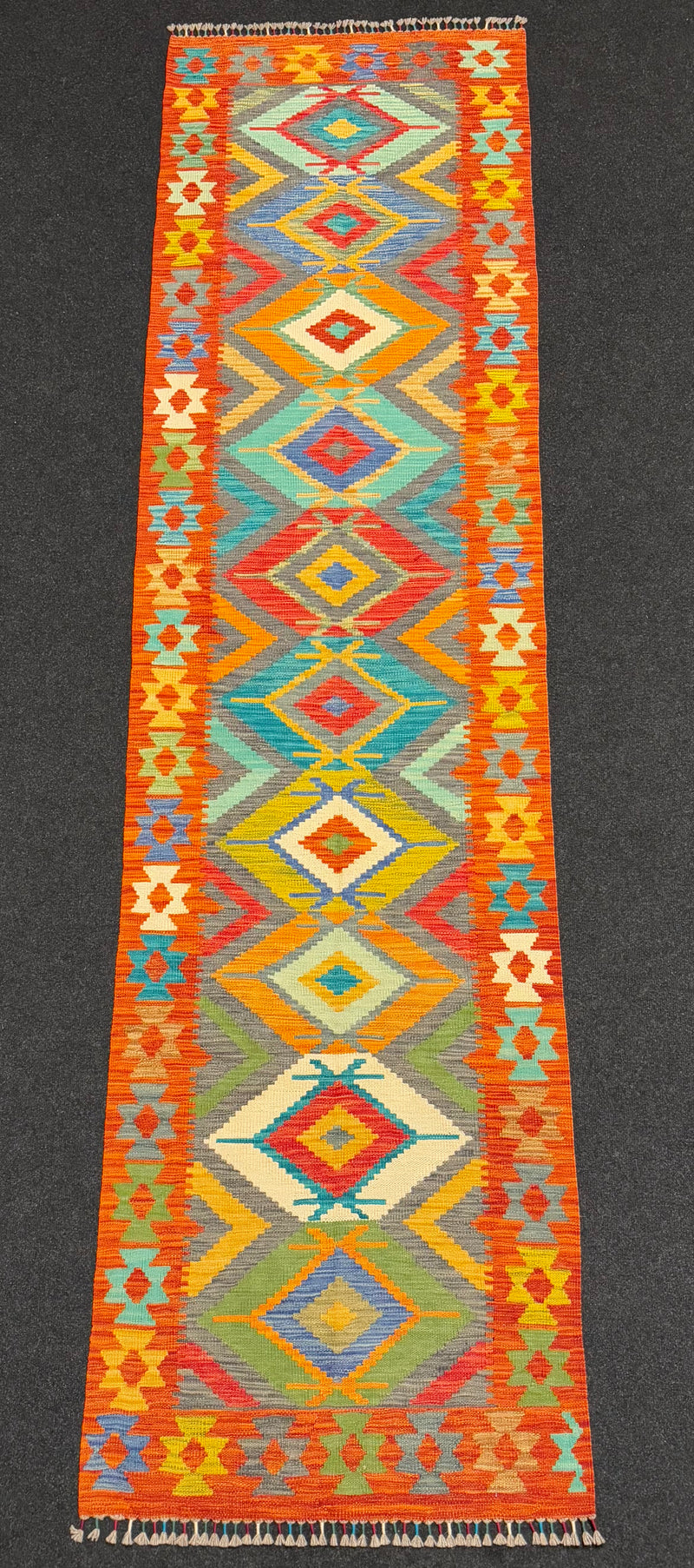 Handvävd Ull kelimmatta - 305 x 78 cm