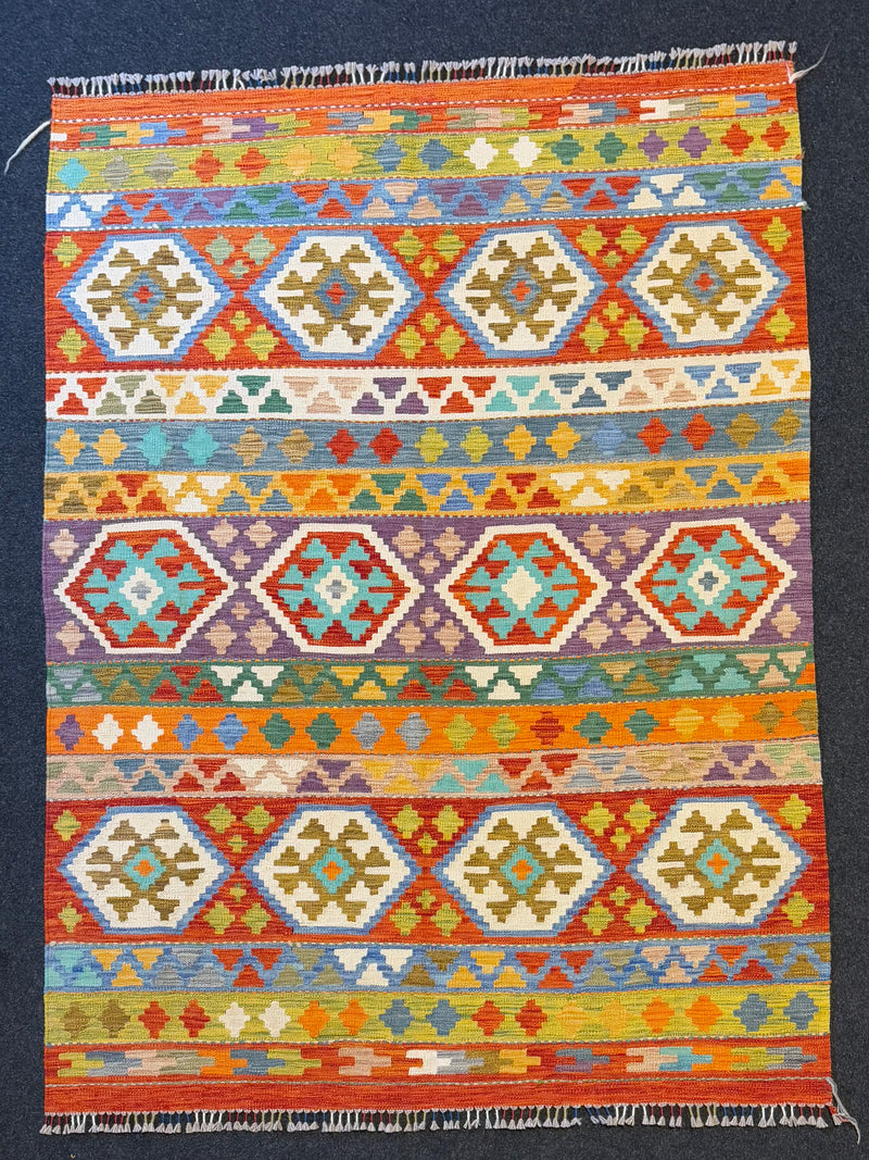 Handvävd Ull kelimmatta - 203 x 150 cm