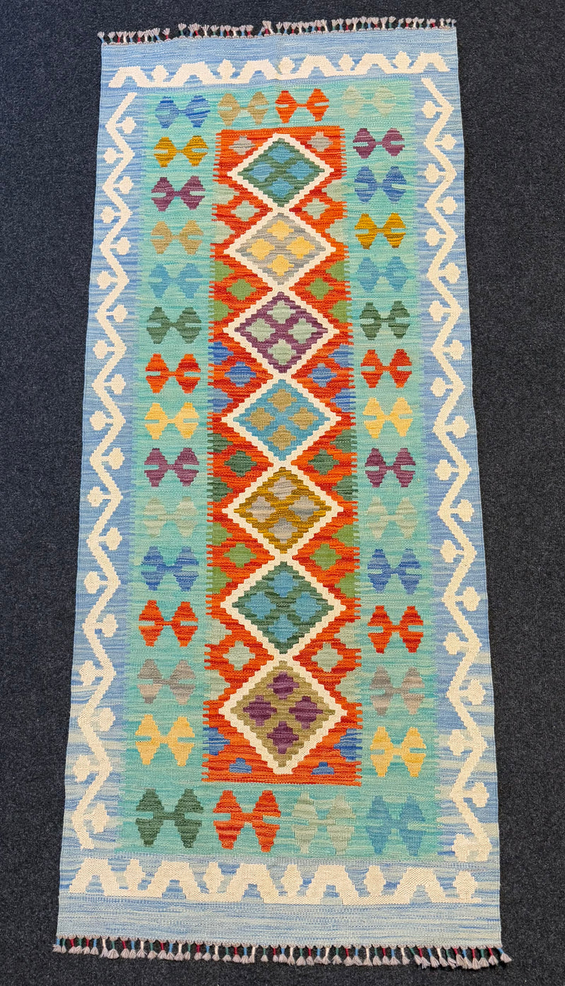 Handvävd Ull kelimmatta - 191 x 75 cm