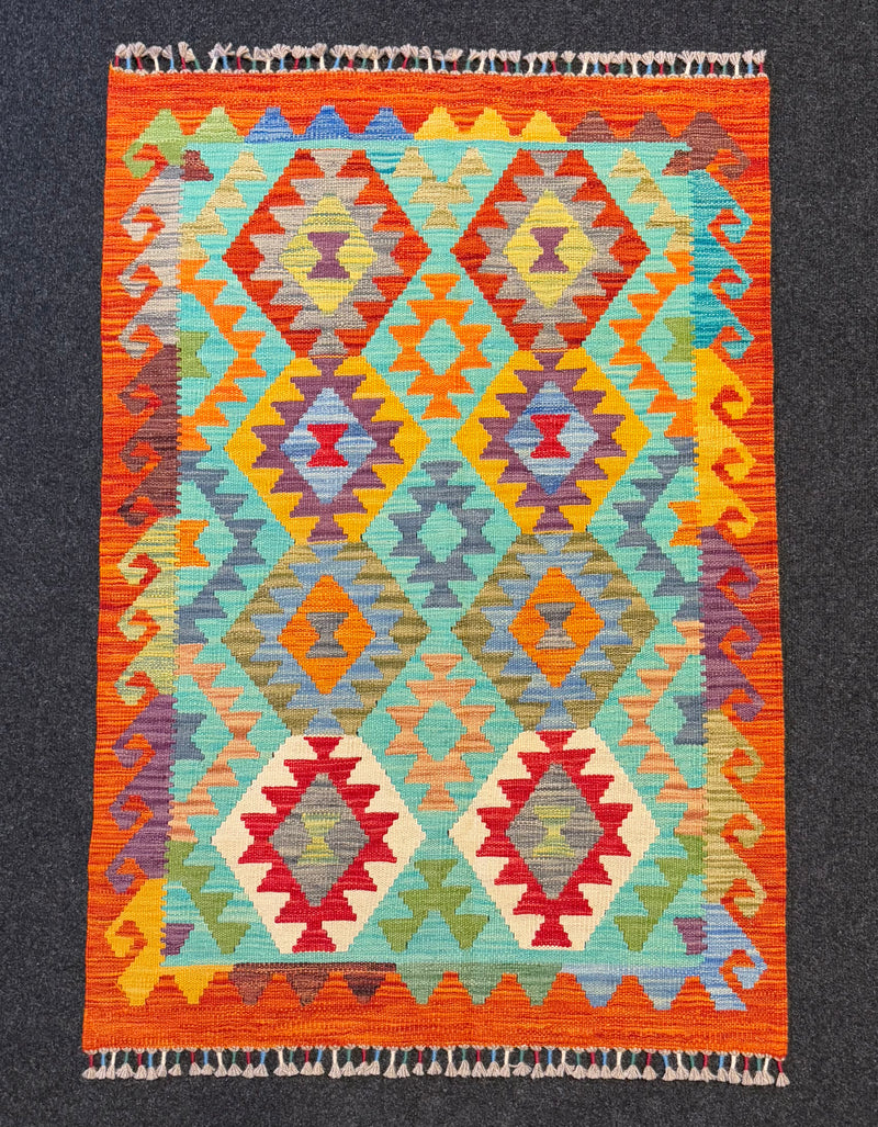 Handvävd Ull kelimmatta - 120 x 82 cm