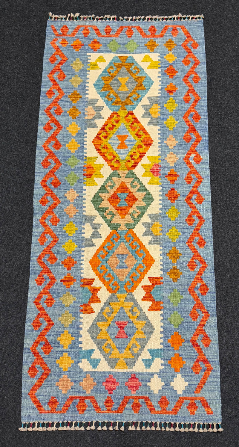 Handvävd Ull kelimmatta - 193 x 80 cm