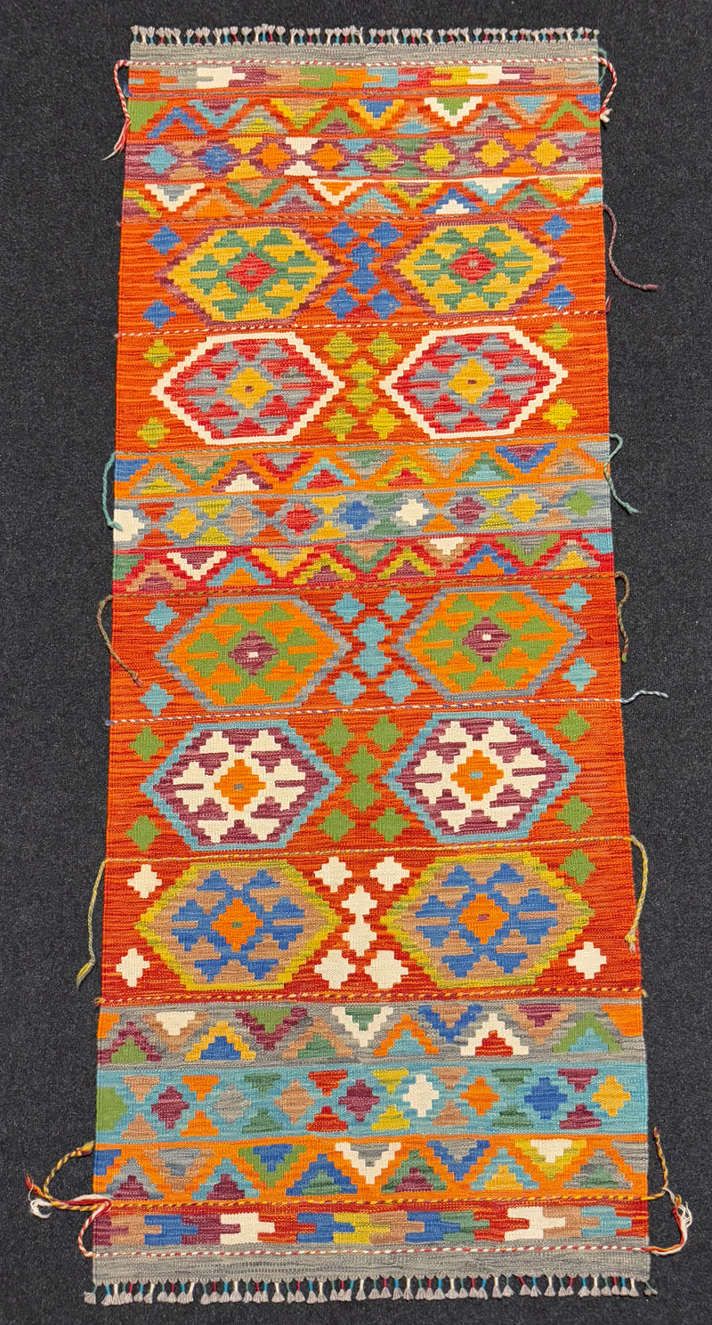 Handvävd Ull kelimmatta - 210 x 83 cm