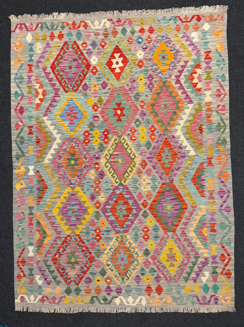 Handvävd Ull kelimmatta - 202 x 153 cm