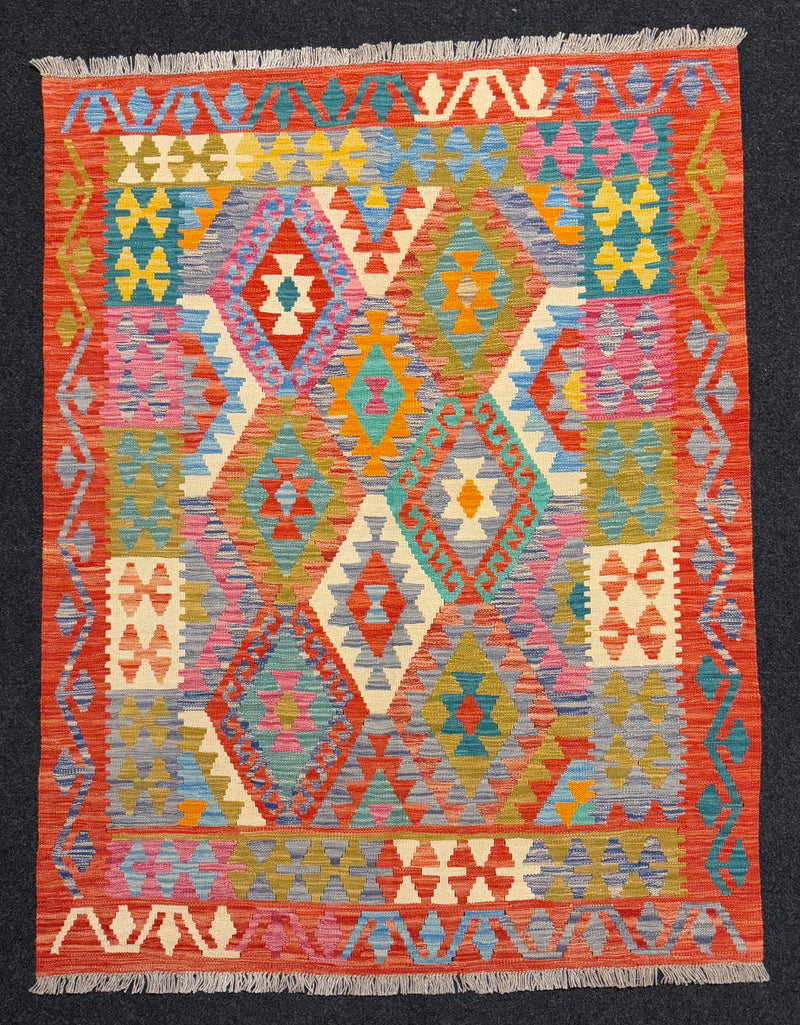 Handvävd Ull kelimmatta - 169 x 130 cm