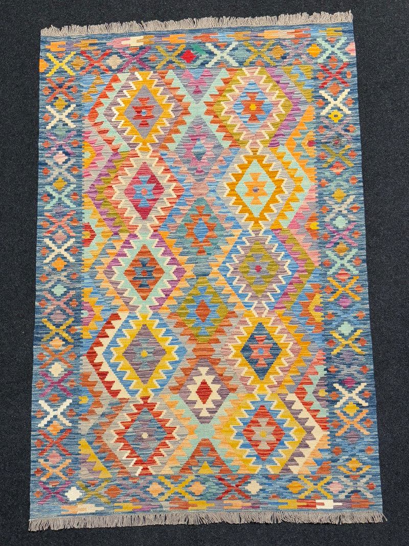 Handvävd Ull kelimmatta - 195 x 130 cm