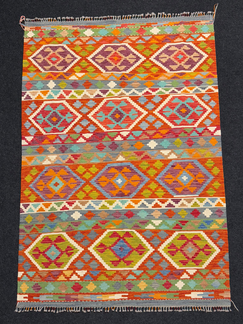 Handvävd Ull kelimmatta - 212 x 145 cm