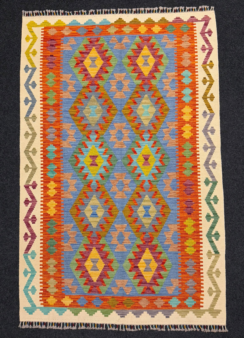 Handvävd Ull kelimmatta - 188 x 121 cm