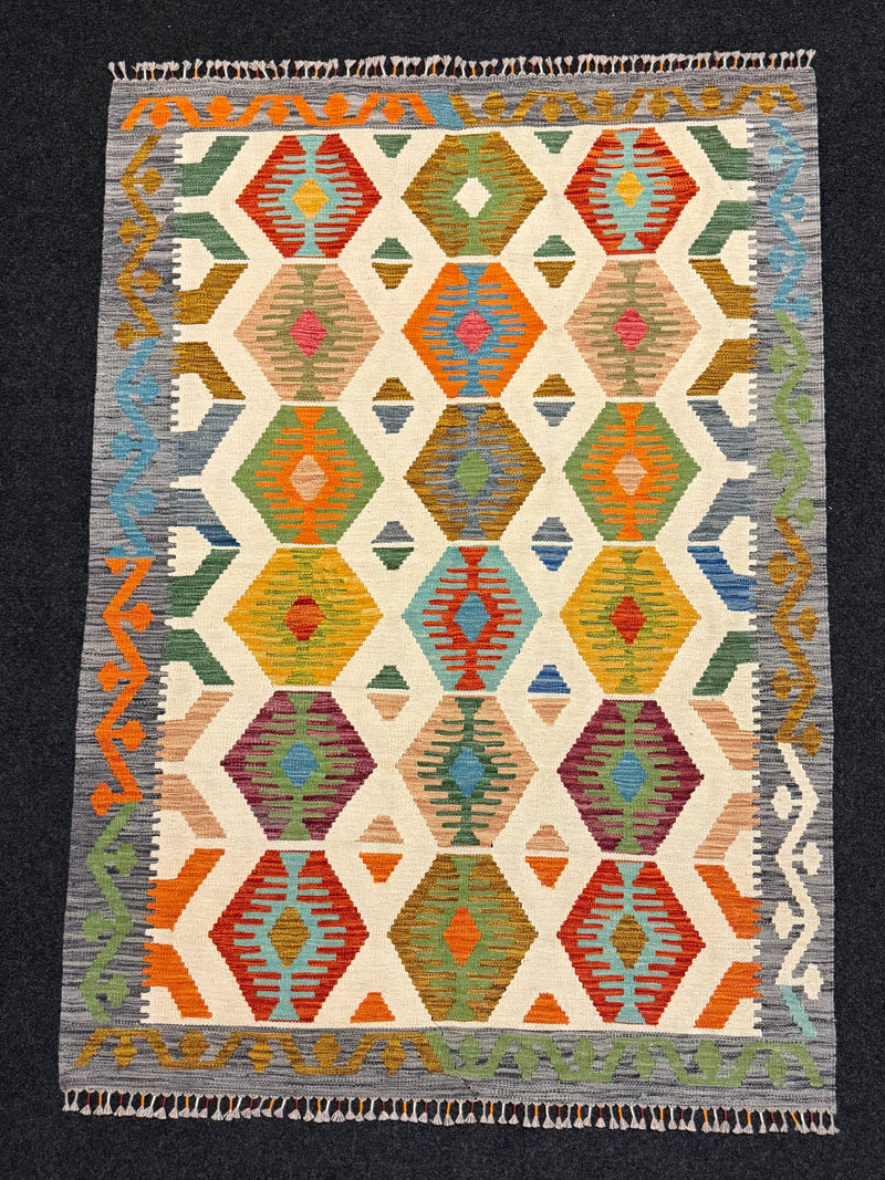 Handvävd Ull kelimmatta - 182 x 126 cm