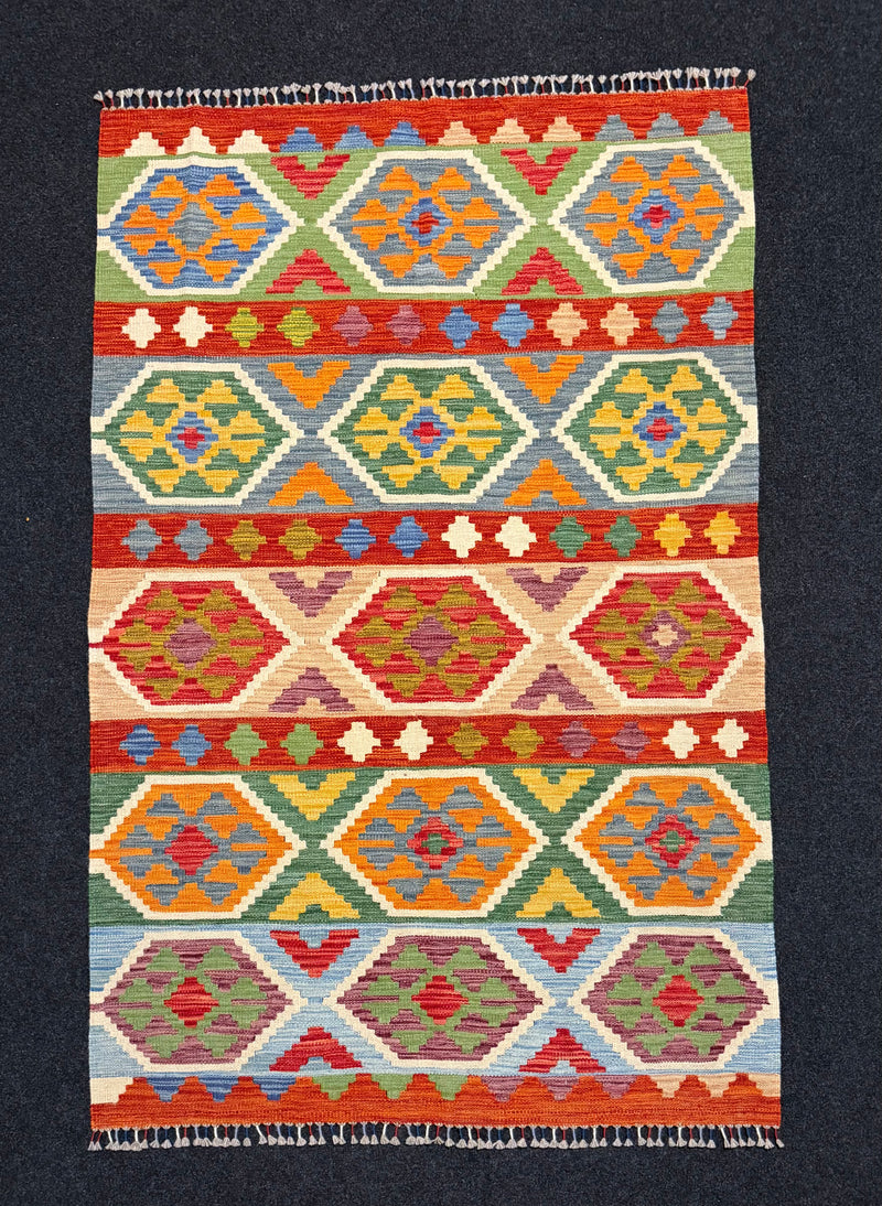 Handvävd Ull kelimmatta - 187 x 120 cm