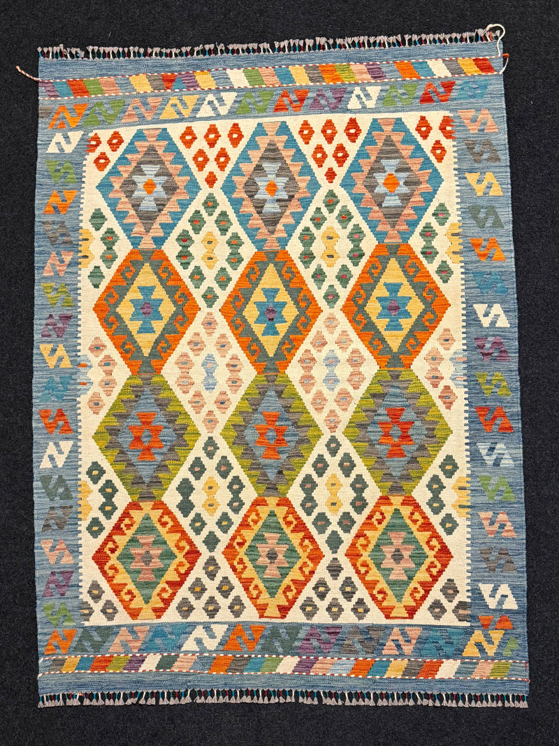 Handvävd Ull kelimmatta - 196 x 145 cm