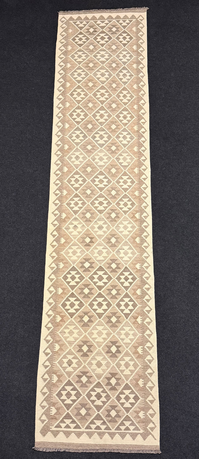 Handvävd Ull kelimmatta - 397 x 82 cm