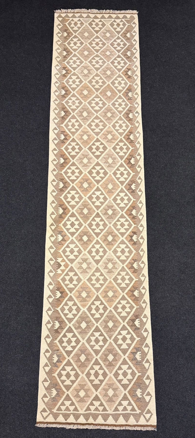 Handvävd Ull kelimmatta - 380 x 79 cm