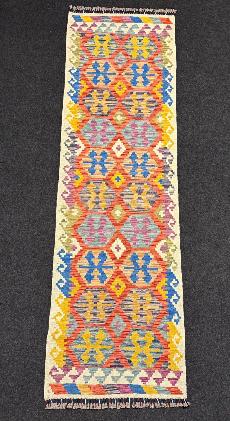 Handvävd Ull kelimmatta - 289 x 85 cm