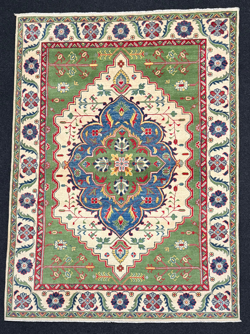 Handknuten Kazak‑matta — 211 × 154 cm