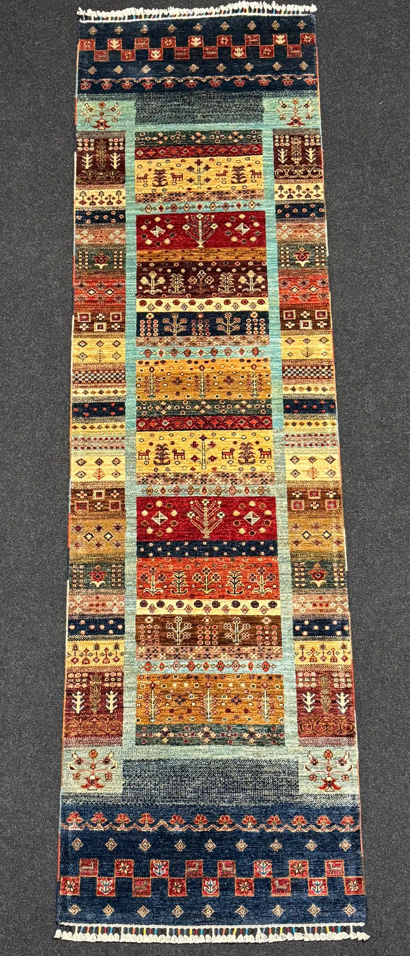 Fine Ziegler Shabargan Handknuten Matta — 305 × 81 cm