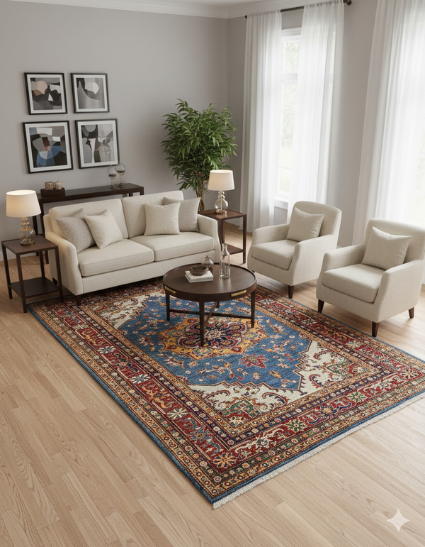 Handknuten fine Kazak‑matta — 249×177 cm