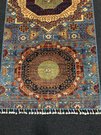 Handknuten fine Mamlook‑matta — 293 × 82 cm