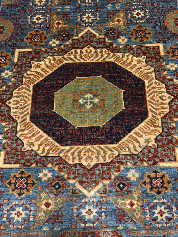 Handknuten fine Mamlook‑matta — 293 × 82 cm