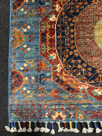 Handknuten fine Mamlook‑matta — 293 × 82 cm