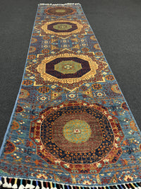 Handknuten fine Mamlook‑matta — 293 × 82 cm