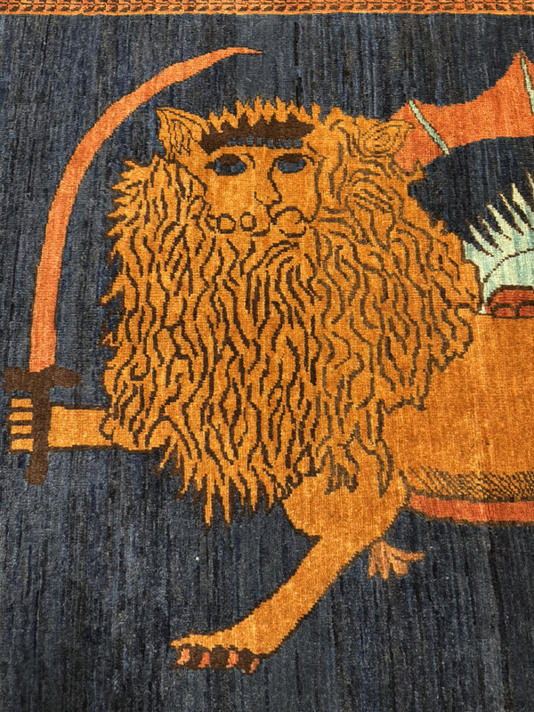 Handknuten Gabbeh‑matta med designen “Figural