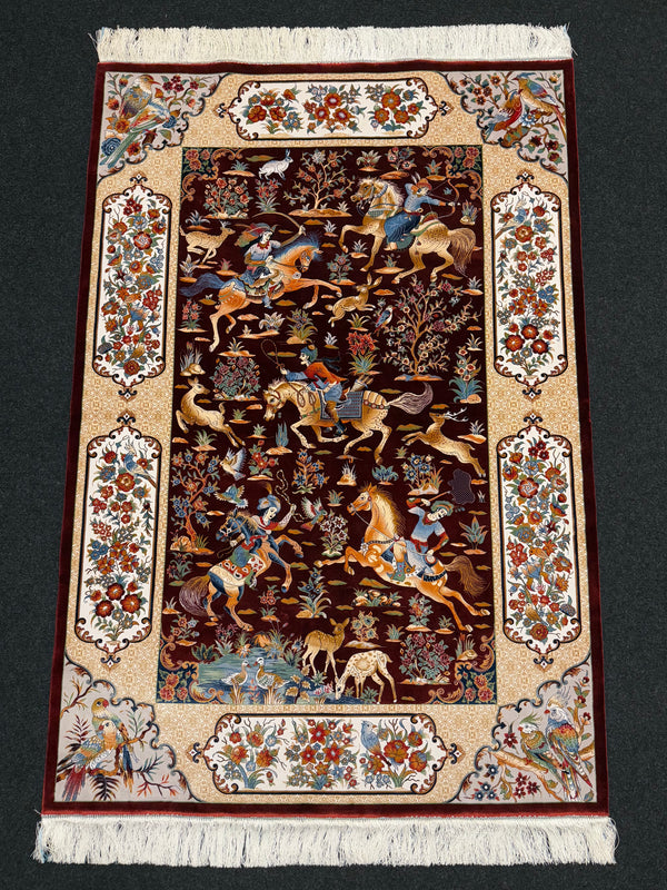 Lyxig Bambu Silk-Figural Matta - 180 x 120 cm