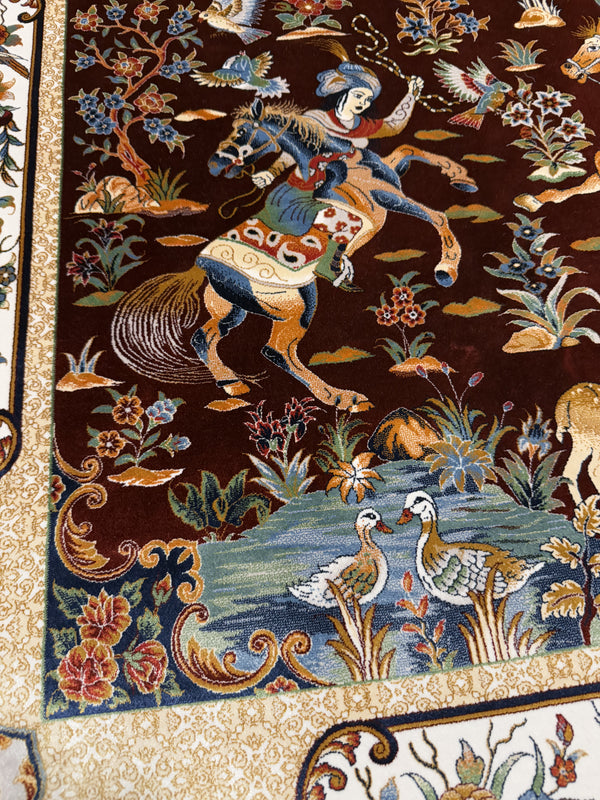 Lyxig Bambu Silk-Figural Matta - 180 x 120 cm