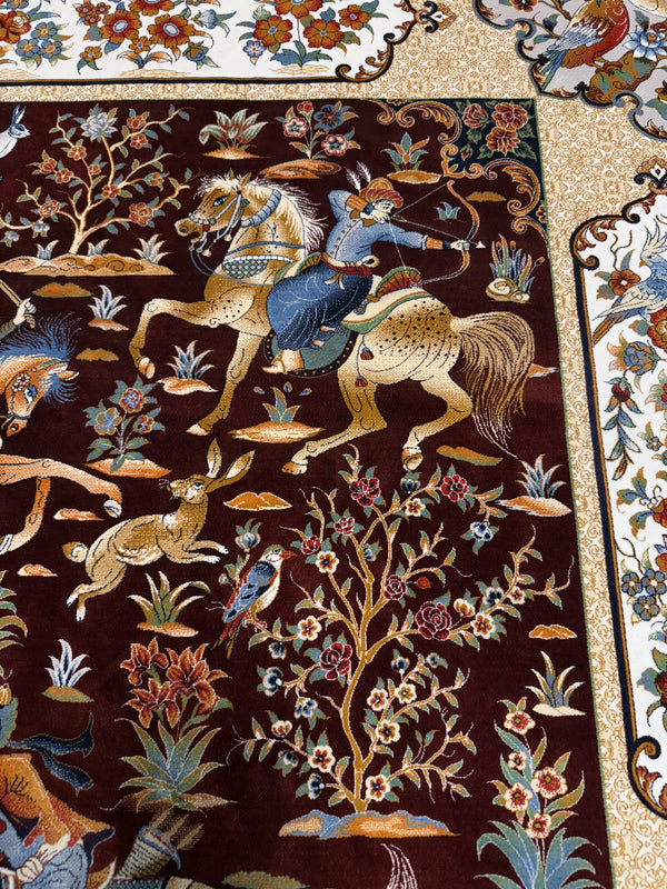 Lyxig Bambu Silk-Figural Matta - 180 x 120 cm