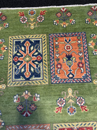 Handknuten Kazak‑matta — 126× 82 cm