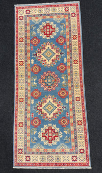 Handknuten Kazak‑matta — 193× 80 cm