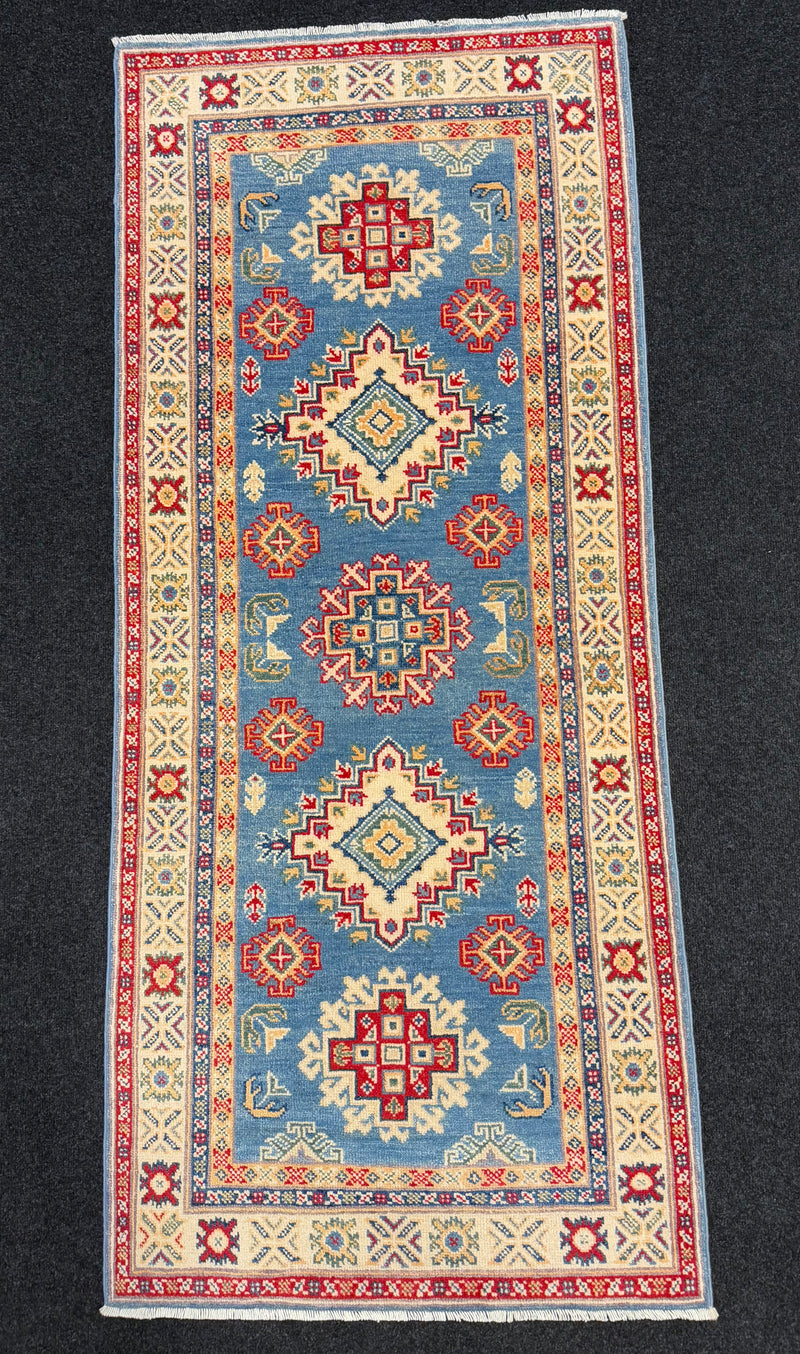 Handknuten Kazak‑matta — 193× 80 cm