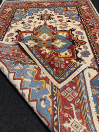 Handknuten Kazak‑matta — 180 × 124 cm