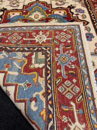 Handknuten Kazak‑matta — 180 × 124 cm