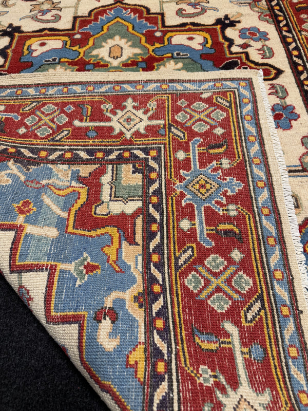 Handknuten Kazak‑matta — 180 × 124 cm