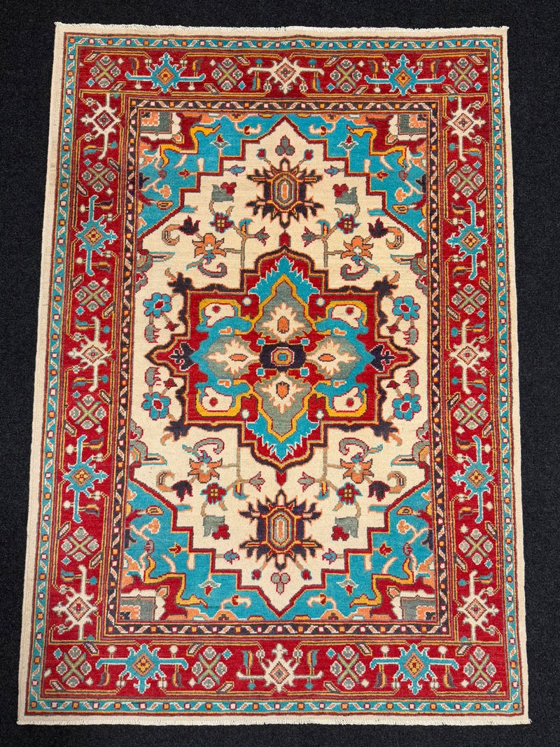 Handknuten Kazak‑matta — 180 × 125 cm