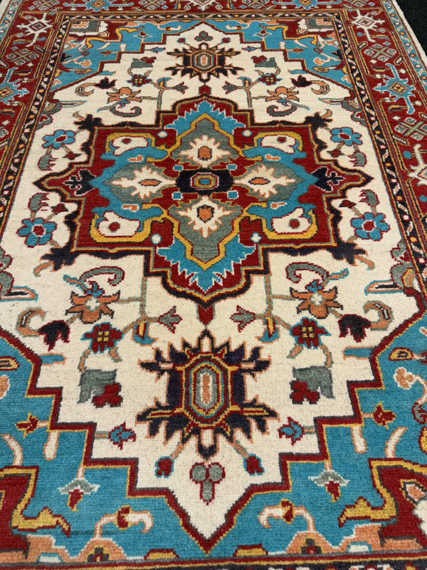 Handknuten Kazak‑matta — 180 × 125 cm