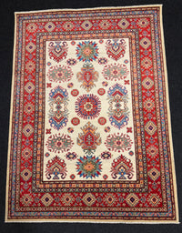 Handknuten Kazak‑matta — 199 × 146 cm