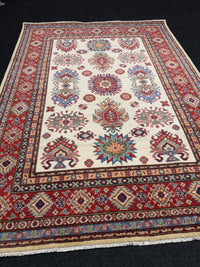 Handknuten Kazak‑matta — 199 × 146 cm